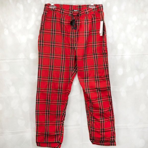 Ashford & Brooks Red Plaid Lounge Pants Sleepwear W/Pockets & Drawstring Closure - Picture 1 of 8